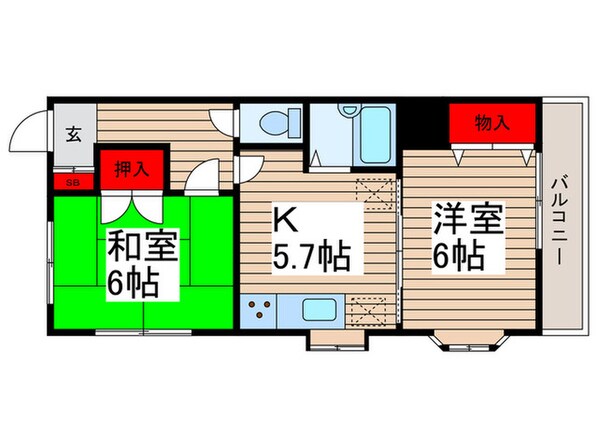 ラフィ－ヌ吉野Ｂ棟の物件間取画像